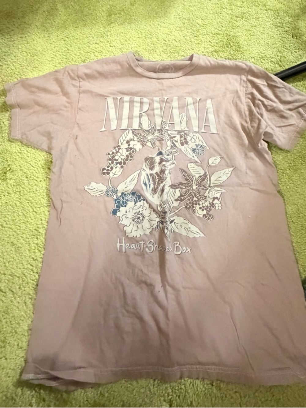 NIRVANA Floral 'Heart-Shaped Box' Graphic Tee - Dusty Rose